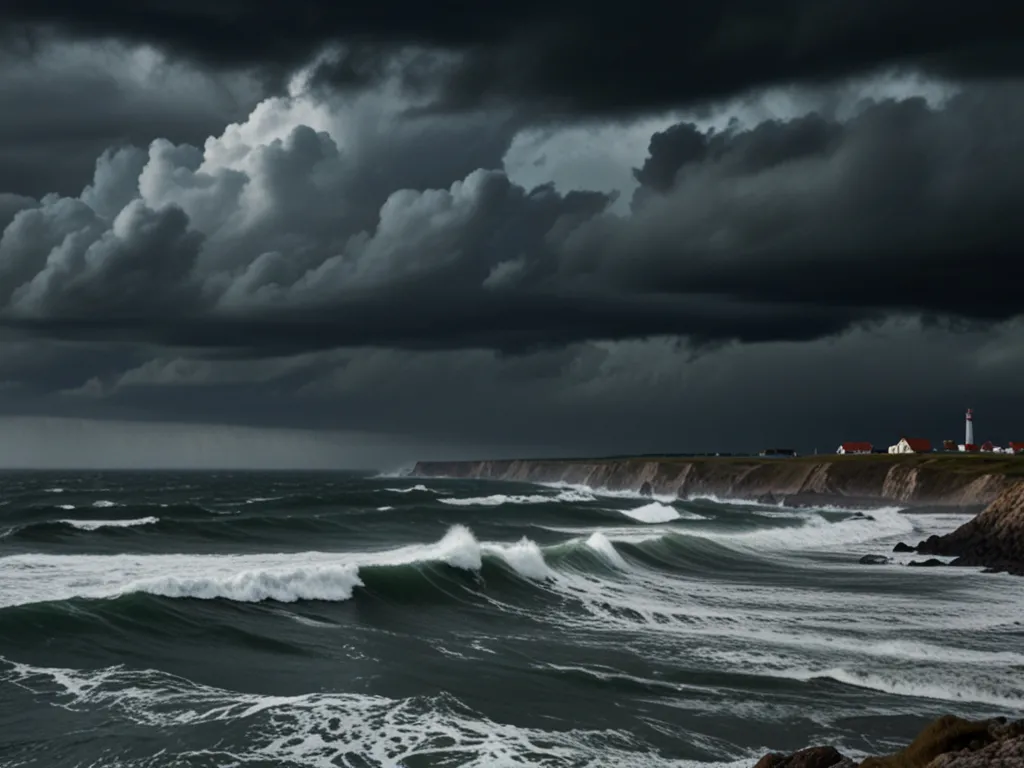 Dramatisk dansk kystlinje i stormvejr